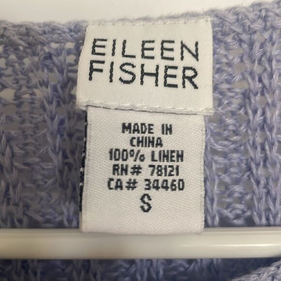 Eileen Fisher Periwinkle Blue Linen Sweater - Picture 3 of 4